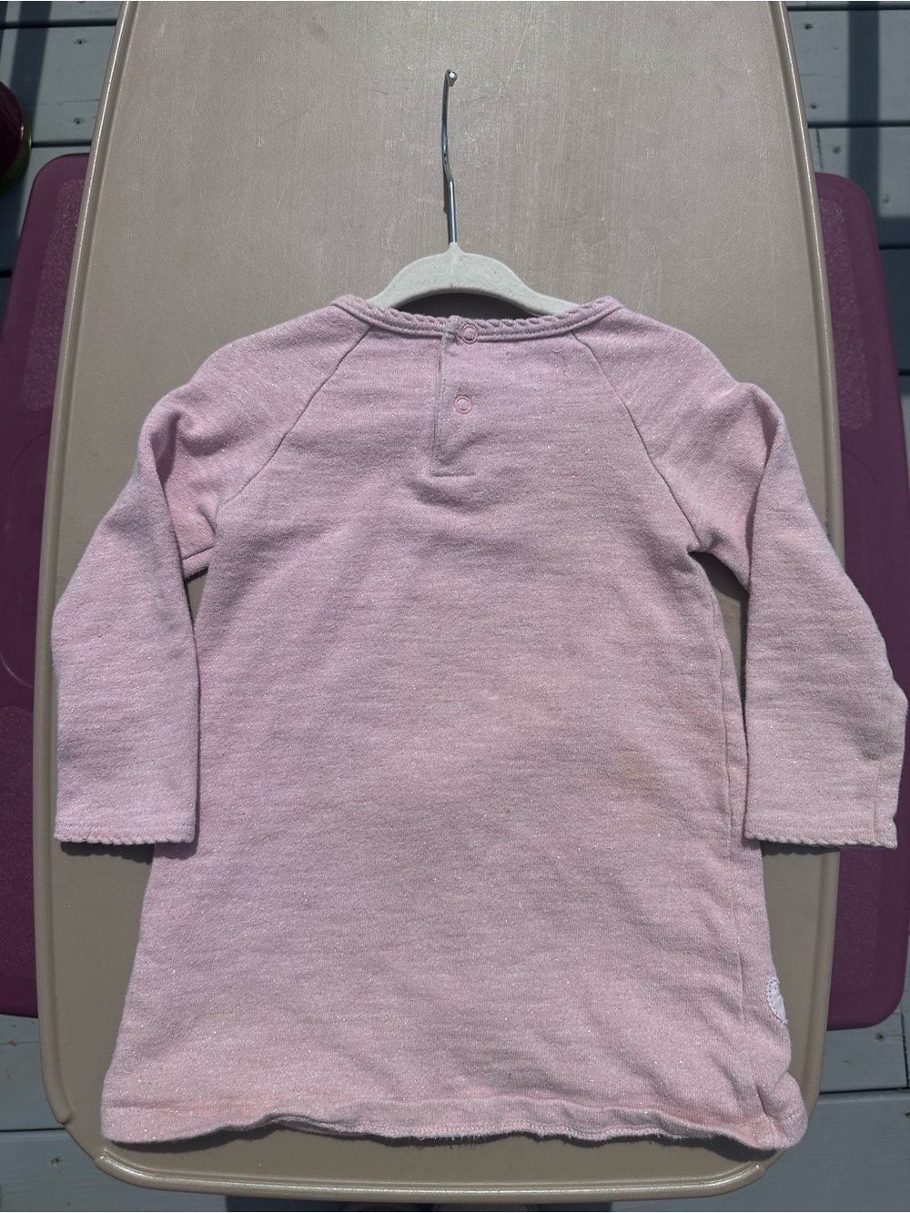 Mudpie | Pink and Cream Unicorn Raglan Dress | Size 2T - Picture 7 of 14